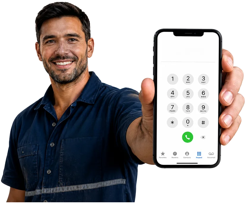Plumber on the phone taking a Millers Point callout
